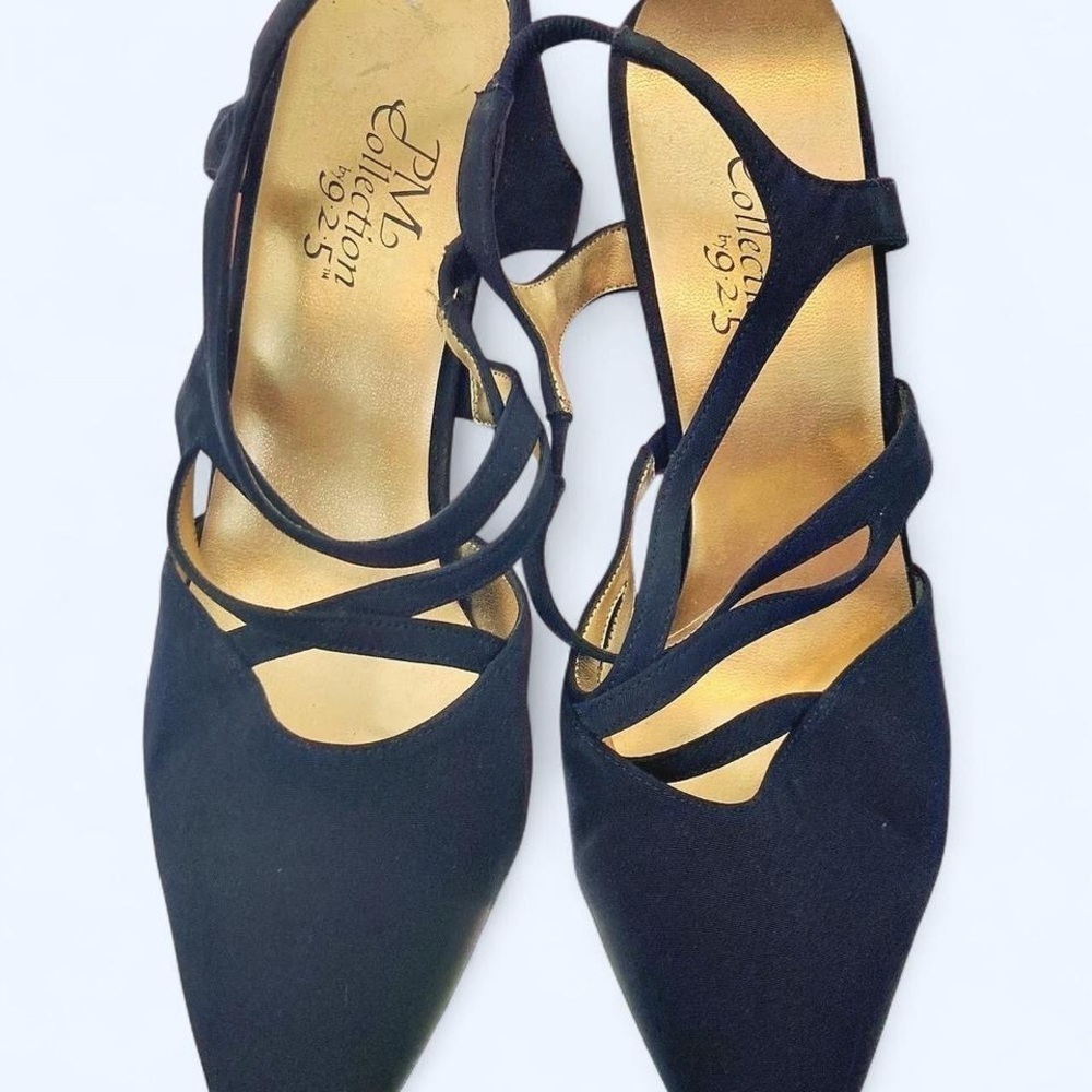 Elegant Navy Blue Strappy Women's Heels PM Collection 925 size closer to 6